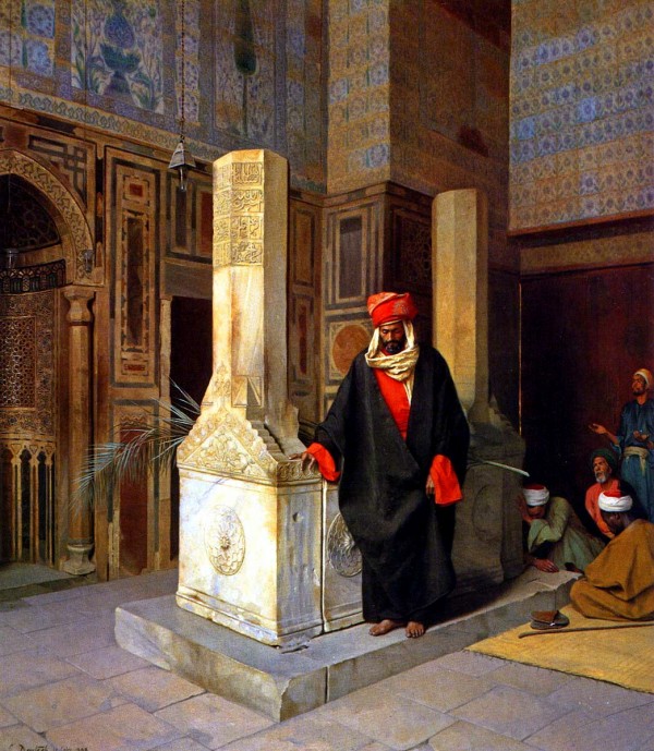 Prayer at the tomb by Ludwig Deutsch